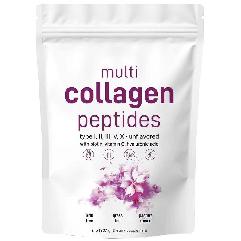 Multi Collagen Peptides Powder for Women - Types I II III V X | Skin, Hair, Nails & Joint Support | Unflavoured