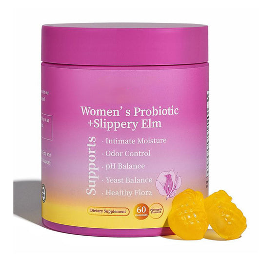 Feminine Probiotic Gummies for Women - pH Balance, Yeast & Odour Control | Slippery Elm & Prebiotics | Hawaiian Pineapple | 60 Count