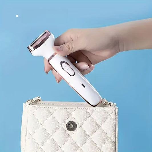 4-in-1 Electric Shaver & Trimmer for Women - Foil Shaver, Body Trimmer, Eyebrow & Nose Heads | Wet & Dry | USB Rechargeable