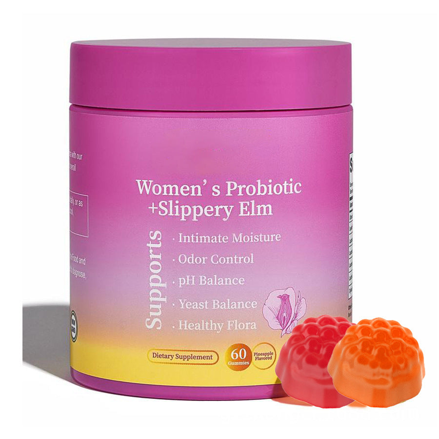 Feminine Probiotic Gummies for Women - pH Balance, Yeast & Odour Control | Slippery Elm & Prebiotics | Hawaiian Pineapple | 60 Count